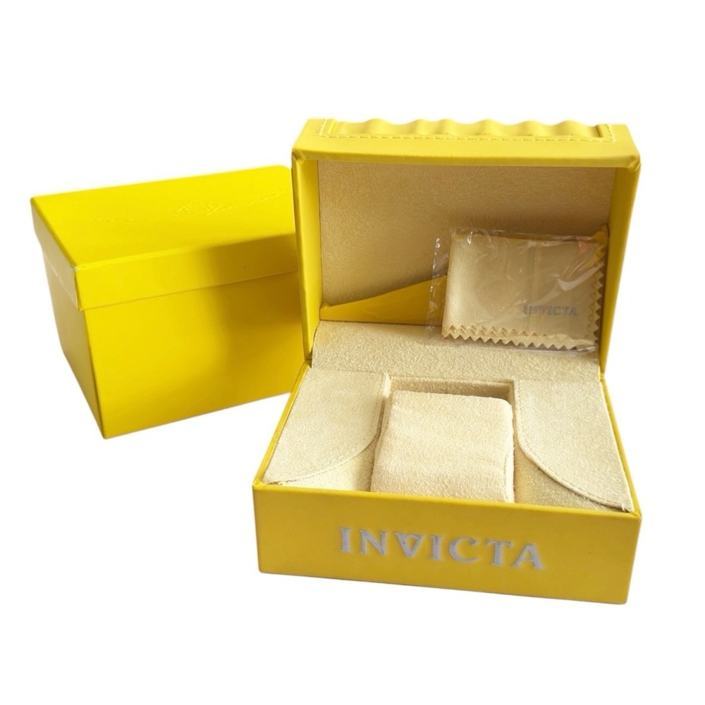 Invicta Yellow Watch Presentation Box Set with Pillow and Cleaning Cloth